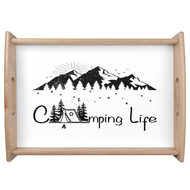 Wooden  Camping Serving Tray (Front)