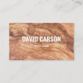 Wooden Carpenter Construction Handyman Business Card (Front)