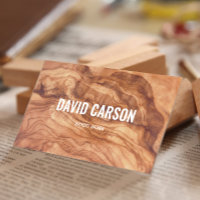 Wooden Carpenter Construction Handyman Business Card