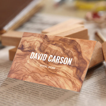 Wooden Carpenter Construction Handyman Business Card by thebusinessbunny at Zazzle