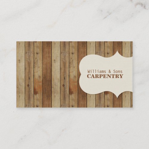Wooden Carpentry Business Cards