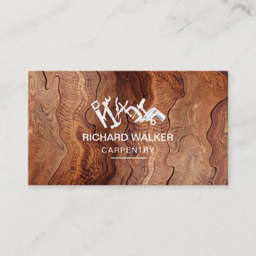 Wooden Carpentry Handyman Construction Tools  Business Card