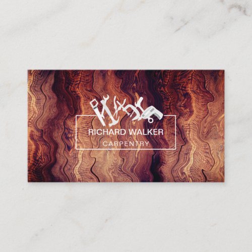 Wooden Carpentry Handyman Construction Tools  Business Card