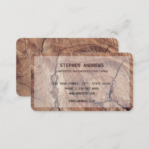 Wooden Carpentry Handyman Professional Business Card