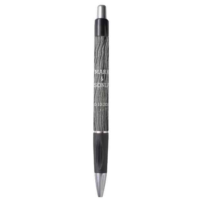Wooden carved heart wedding pen (Front Vertical)