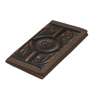 Wooden Carving Abstract Pattern Wallet