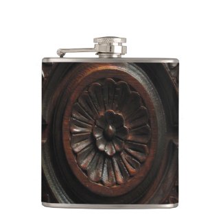 Wooden Carving Hip Flask