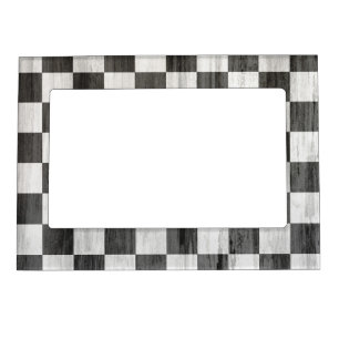 Wooden Checker Pattern Magnetic Frame