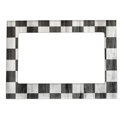 Wooden Checker Pattern Magnetic Frame