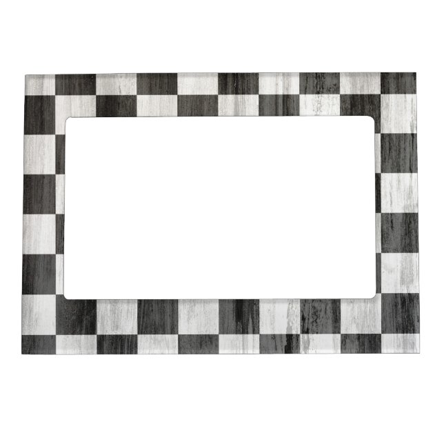 Wooden Checker Pattern Magnetic Frame (Front)