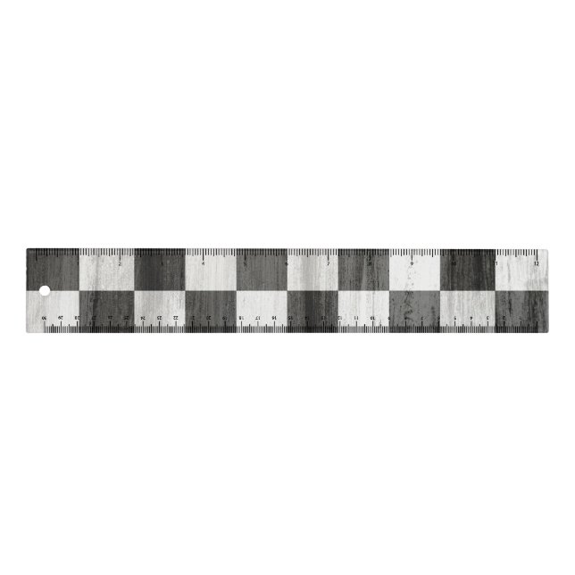 Wooden Checker Pattern Ruler (Front)