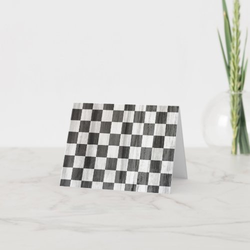 Wooden Checker Pattern Thank You Card