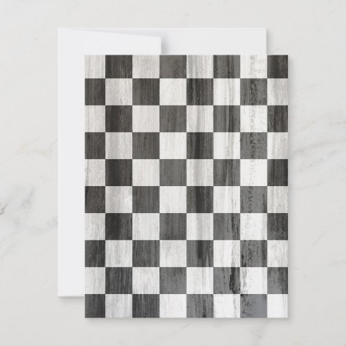 Wooden Checker Pattern Thank You Card