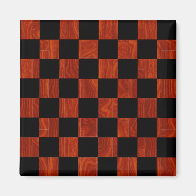 Wooden Checkerboard Magnet (Front)