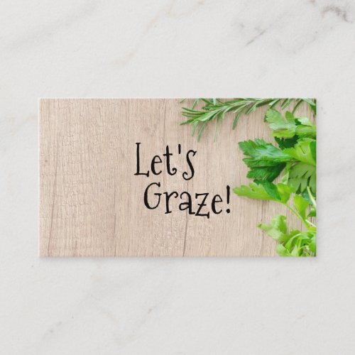 Wooden Chef board Catering Grazing Platter Business Card