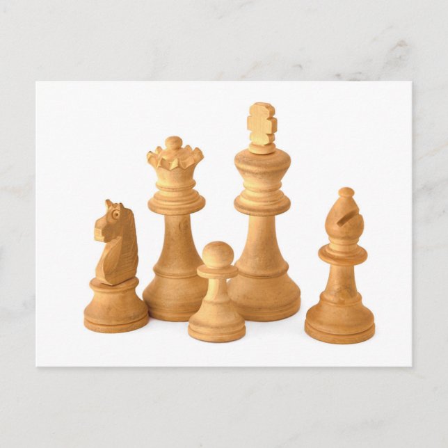Wooden Chess Pieces Postcard (Front)
