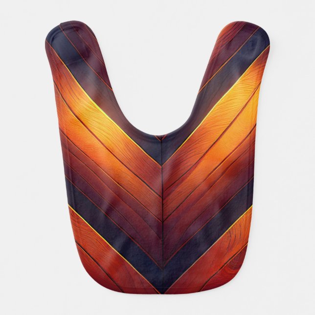 Wooden Chevron Baby Bib (Front)
