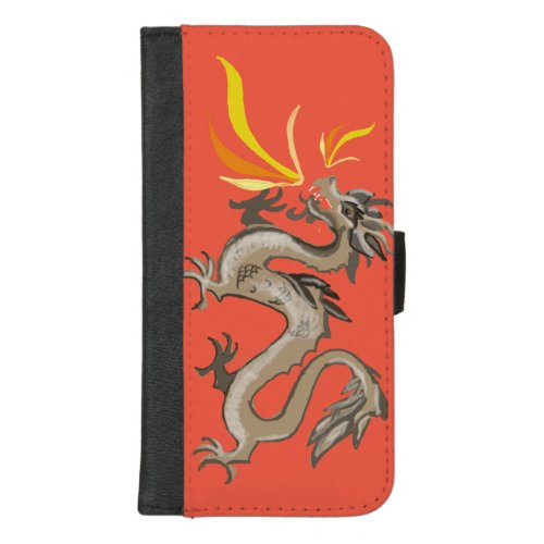 Wooden Chinese Dragon  iPhone 87 Plus Wallet Case