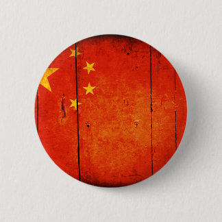 Wooden Chinese Flag Button