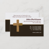 wooden christian cross business card (Front/Back)