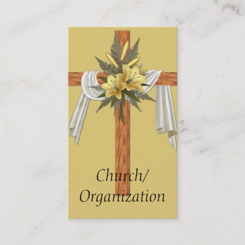 Wooden Christian Cross Business Cards