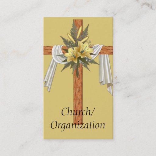 Customizable Wooden Christian Cross Business Cards