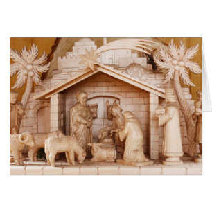Wooden Christmas Nativity Scene Cards