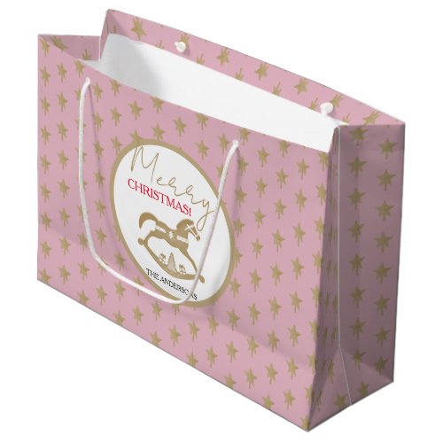 Wooden Christmas Rocking Horse Large Gift Bag