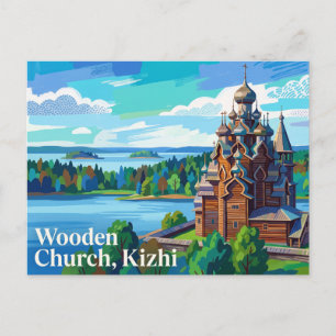 Wooden Church, Kizhi Russia Postcard