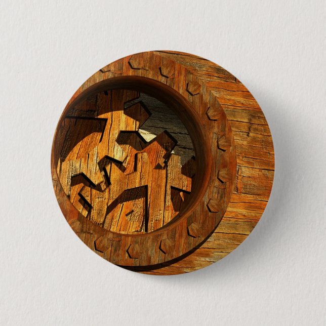 wooden clockwork button (Front)