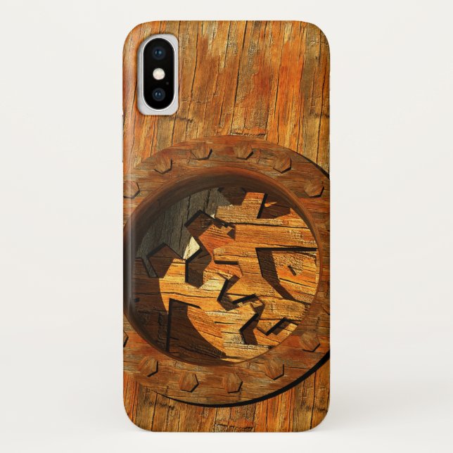 wooden clockwork Case-Mate iPhone case (Back)