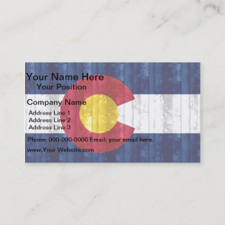 Wooden Coloradan Flag Business Card