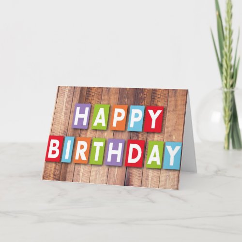 Wooden Colorful Birthday Wishing Card