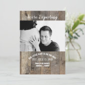 wooden country rustic Photo Pregnancy Announcement | Zazzle