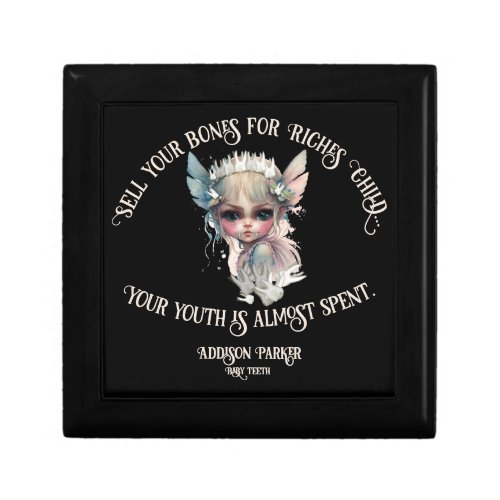 Wooden Creepy Cute Tooth Fairy Baby Teeth Keepsake Gift Box