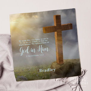 Wooden Cross Bible Verse Personalized Handkerchief Bandana