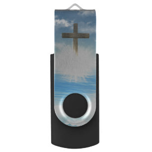 Wooden Cross Flash Drive