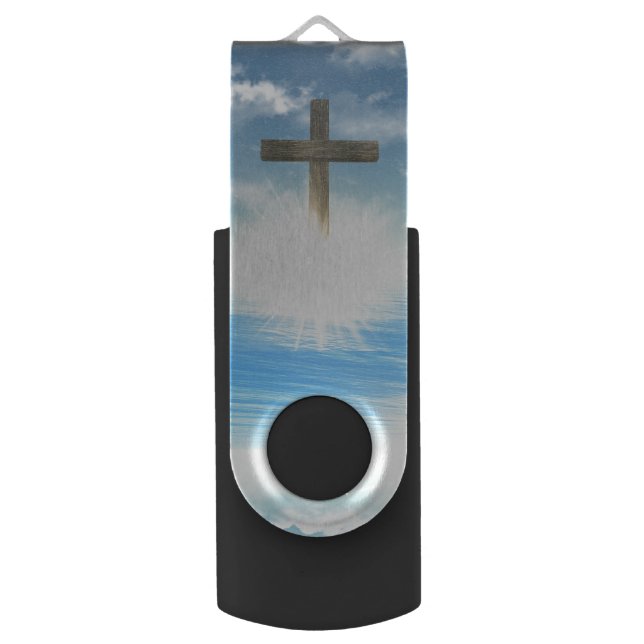 Wooden Cross Flash Drive (Back (Vertical))