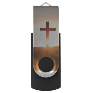 Wooden Cross Flash Drive
