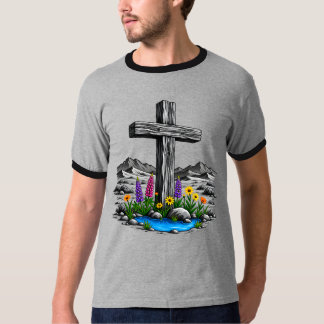 Wooden Cross in the Desert Living Water T-Shirt