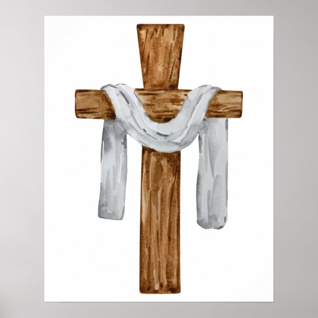 Wooden Cross Jesus Christ Poster (Front)