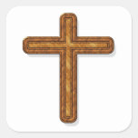 Wooden Cross Sticker