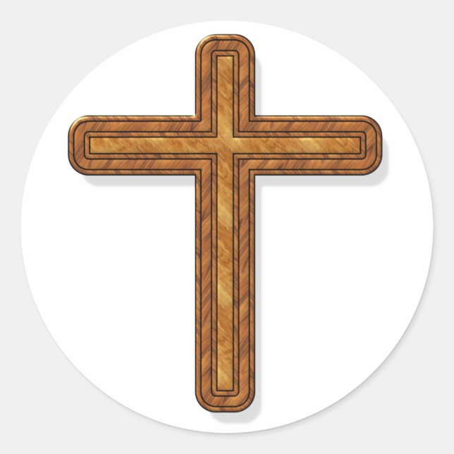 Wooden Cross Sticker (Front)