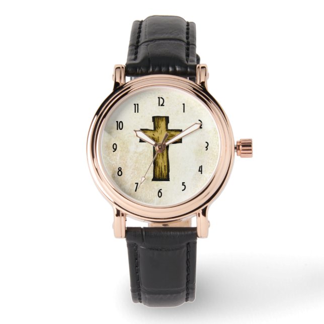 Wooden Cross Symbol of Faith and Hope Watch (Front)
