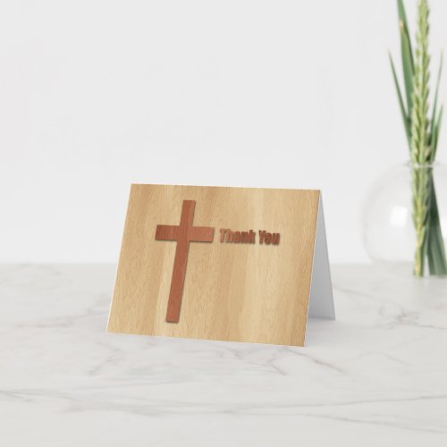 Wooden Cross Sympathy Thank You H Note C