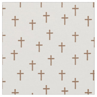 Wooden Crosses on Ivory Fabric