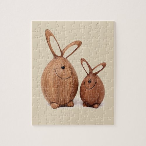 Wooden cute Easter rabbit Jigsaw Puzzle