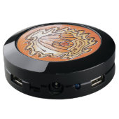 Wooden decor with butterfly USB charging station (Angled Back)