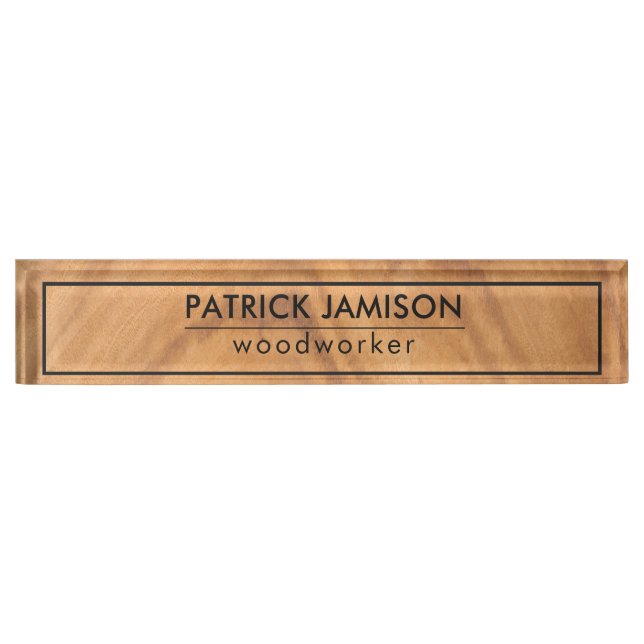 Wooden Design Desk Name Plate (Front)