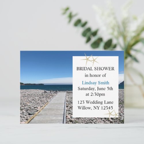 Wooden Dock Ocean Bridal Shower Invitation